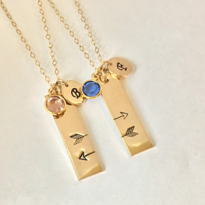Schwestern Geschenk Schwester Halskette Geschenk für Töchter 14 K Gold füllen Freundschaft Halskette passenden Satz von 2 personalisierte Goldkette Anfang
