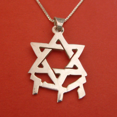 Davidstern Halskette Silber Magen David Halskette jüdische Geschenk Israel Religieus Schmuck Bat Mitzvah Geschenk Magen David Namensschild Halskette