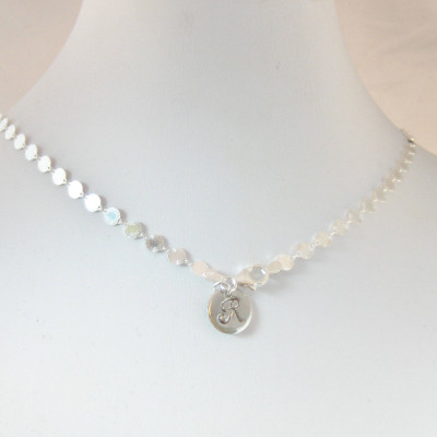 Sterling Silver Coin Halskette - Sterling Halskette - Sterlingsilber Halsband - Sterling Silber Halskette - Anfangshalskette - personifizierte.