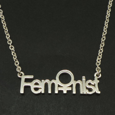 Sterling Silber Feminist HalsketteChoker Feministische Schmuck - Unterstützung Stolz Frauen Gleichheit Halskette - Venus - Feminism - lgbt - Lesben - Homosexuell