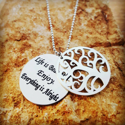 Baum des Lebens Halskette personifizierte Mitteilung Halskette Family Baum Halskette Maßarbeit Halskette Silber Namenskette Mutter Tagesgeschenk
