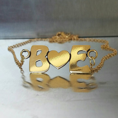 Zwei Anfangs Halskette - Liebe Halskette - personalisierte Schmuck - Anfängliche Schmuck - Brief Halskette Herz - personifizierte Name - Tag Geschenk
