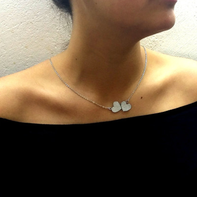 Zwei Herzen Halskette - Liebe Halskette - Tag Geschenk - Herzhalskette - romantische Halskette - Engagement Halskette - sinnvoller Schmuck