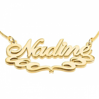 Unterstrichen Namenskette dekorative Linie 24k Gold Plating Name Halskette personalisierte Namen Schmuck Weihnachtsgeschenk