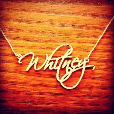 Whitney Halskette 18k Gold überzogene Namenskette mit meinem Namen Pretty Little Liars Halskette Personalisierte Signatur Nameplate ORDER einen beliebigen Namen