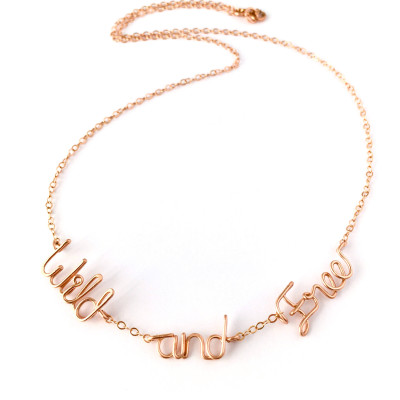 Wild and Free Halskette. Rose Gold Wild and Free Boho Chic Halskette. Bohemian Gypsy Halskette.