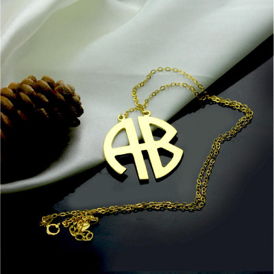 Block Monogramm Anhänger mit Kette Anfang Halskette 2 Buchstaben Kapital Halskette Monogramm in Gold zwei Buchstaben Halskette Monogramm in Silber