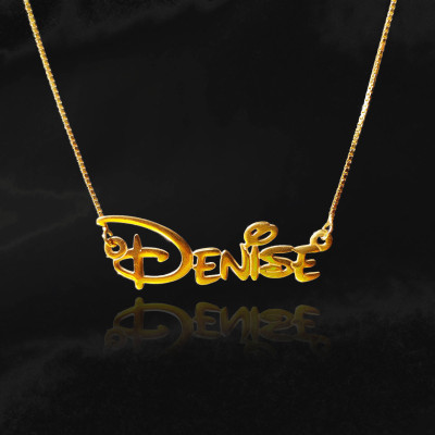 benutzerdefinierte Disney Namenskette Gold füllen 18k disney ketten etsy Gold anfänglichen Disney Stil Namenskette disney Schild Halsketten disney
