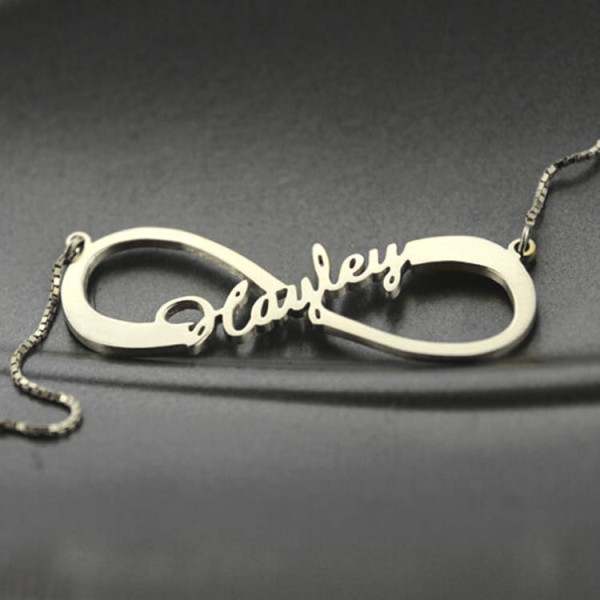 Sterling Silber Unendlichkeit Namenskette Silber Unendlichkeitssymbol Halskette personalisierte Unendlichkeit Halskette Unendlich Liebe Halskette Unendlichkeitszeichen
