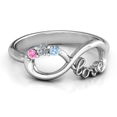 Customized Unendlichkeit Promise Ring mit Birthstone Unendlichkeit Love Ring