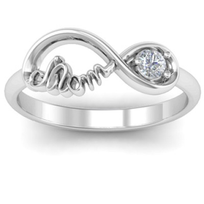 Mom Infinity Bond Ring mit Birthstone