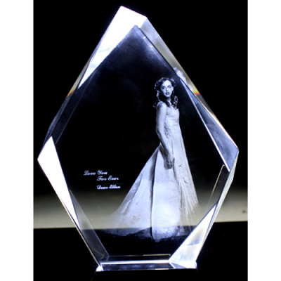 personalisierte Kristall mit 2D 3D Foto Gravierte