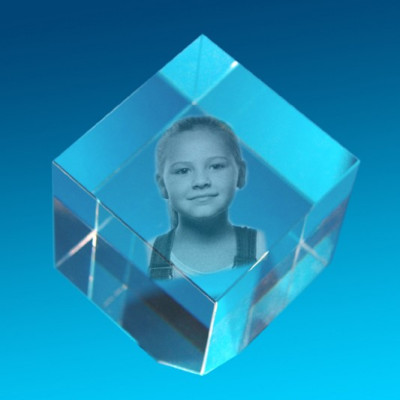 personalisierte Kristall mit 2D 3D Foto Gravierte