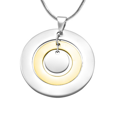 personalisierte Kreise der Liebe Halskette ZWEI TON Goldsilver