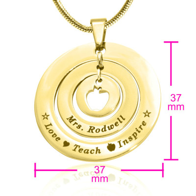 personifizierte Kreise der Liebe Halskette Lehrer 18 karätigem Gold überzogen