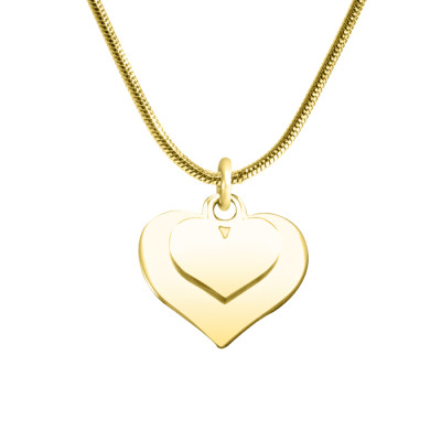 personifizierter Doppel Herz Halskette 18 karätigem Gold überzogen