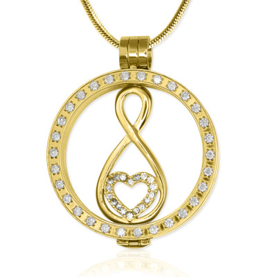 Gold Diamonte Halskette mit 18 Karat Gold überzogen Unendlichkeit personalisiert