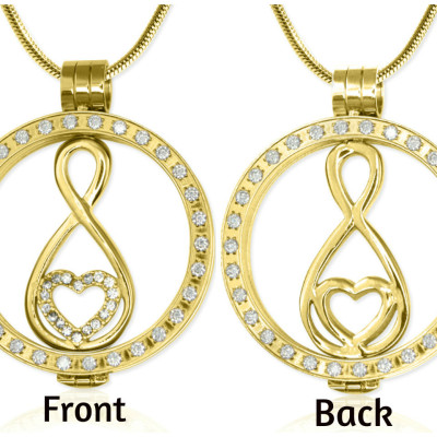 Gold Diamonte Halskette mit 18 Karat Gold überzogen Unendlichkeit personalisiert