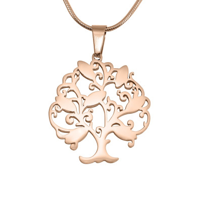 18ct Rose Gold überzogen Baum meines Lebens Halskette 7 personalisierte