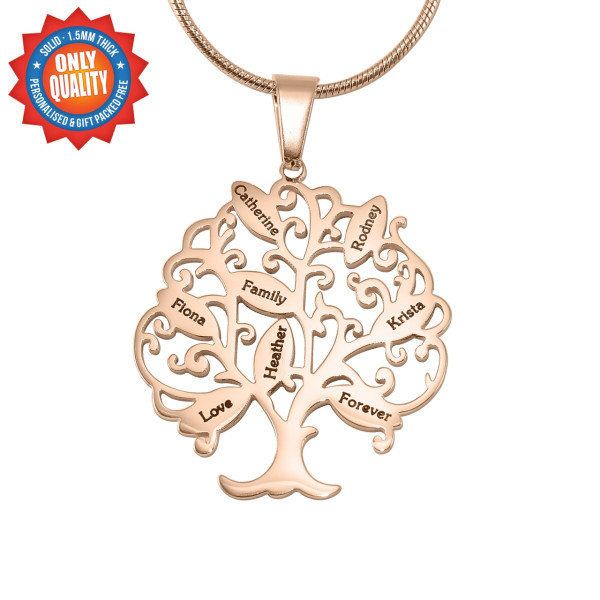 18ct Rose Gold überzogen Baum meines Lebens Halskette 8 personalisiert