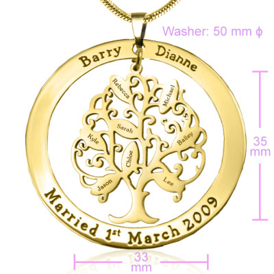 personalisierte Tree of My Life Waschmaschine 8 18 Karat Gold überzogen