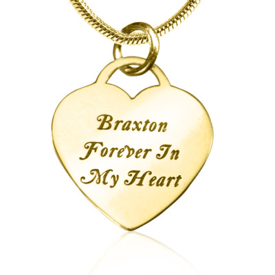 Für immer in meinem Herzen Halskette personalisiert 18 karätigem Gold überzogen
