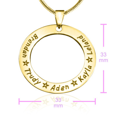 personalisierte Circle of Trust Halskette 18 karätigem Gold überzogen