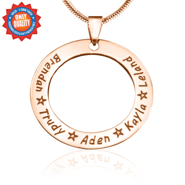 personalisierte Circle of Trust Halskette 18ct Rose Gold überzogen