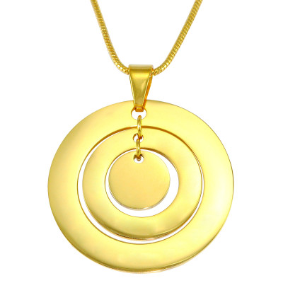 personalisierte Kreise der Liebe Halskette 18 karätigem Gold überzogen