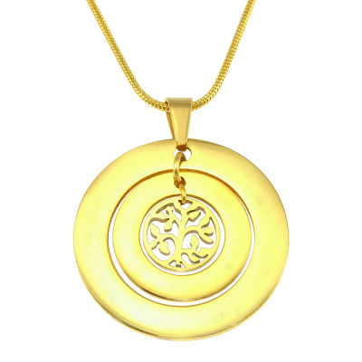 personifizierte Kreise der Liebe Halskette Baum 18 karätigem Gold überzogen
