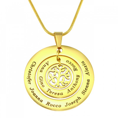 personifizierte Kreise der Liebe Halskette Baum 18 karätigem Gold überzogen