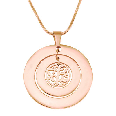 personifizierte Kreise der Liebe Halskette Baum 18ct Rose Gold überzogen