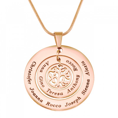 personifizierte Kreise der Liebe Halskette Baum 18ct Rose Gold überzogen