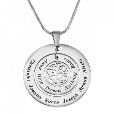 personifizierte Kreise der Liebe Halskette Baum Silber