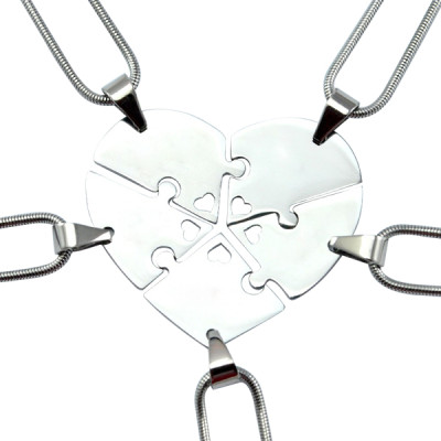 Penta personifizierte Herz-Puzzle Fünf personalisierte Halsketten Gold Upgrade