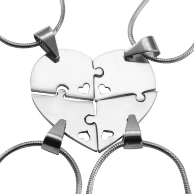 personalisierte Quad Herz Puzzle Vier personalisierte Ketten