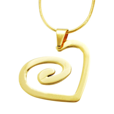 personalisierte Strudel meines Herz Halskette 18 karätigem Gold überzogen