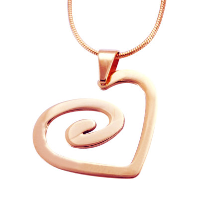 personalisierte Strudel meiner Herz Halskette 18ct Rose Gold überzogen