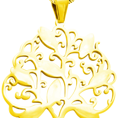personalisierte Tree of My Life Halskette 8 18 Karat Gold überzogen