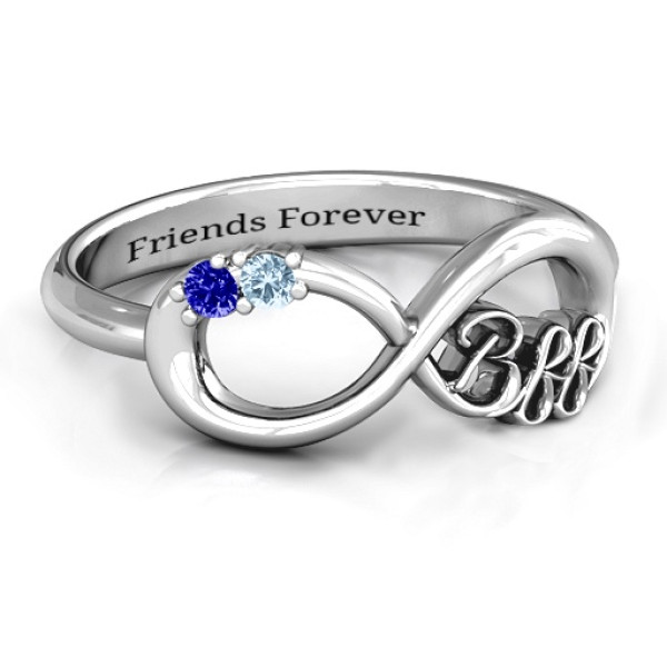 BFF Freundschaft Infinity Ring mit 2 bis 7 Steinen