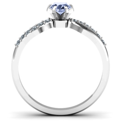 Dimpled Solitaire mit Akzenten Ring