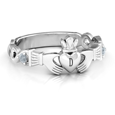 Infinity Claddagh Mit Side Stone Ring