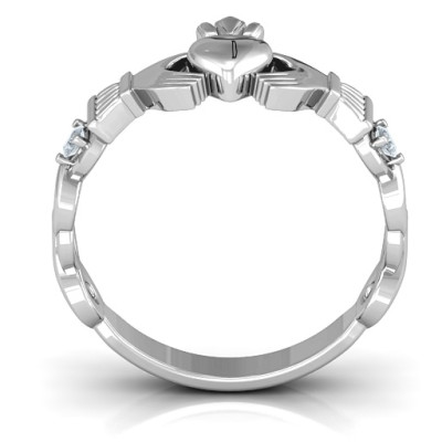 Infinity Claddagh Mit Side Stone Ring