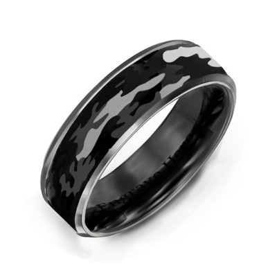 Männer schwarze Tarnung Wolfram Ring