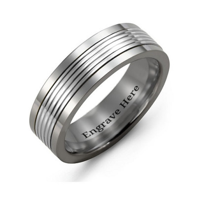 Männer Wolfram Inlay Band Ring