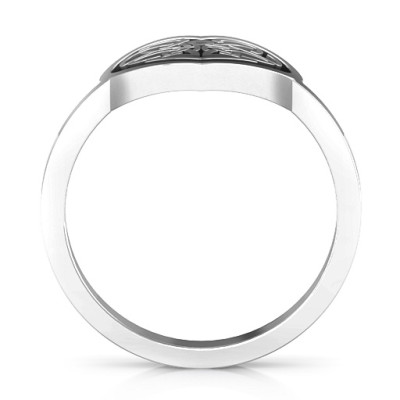 Oxidiertem Silber Celtic Herz Ring