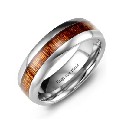 Poliert Wolfram Ring mit Koa Holz Insert