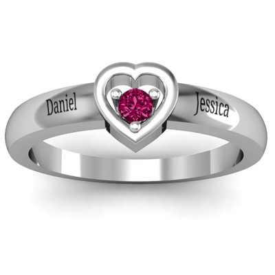 Sterling SilverSolitaireHeart Ring