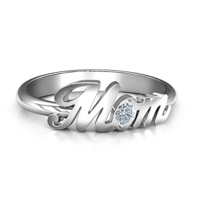 Sterling Silber All About Mom Ring Birthstone