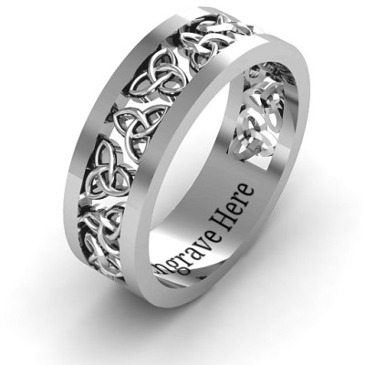 Sterling Silver Celtic Kranz Ring der Männer